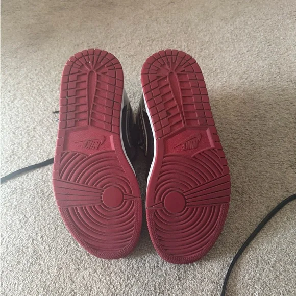 Jordan 1 Mid Black with Silver and Red Accents - Picture 5 of 6